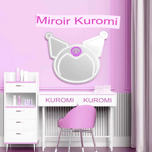 Kuromi lampe LED pour miroir de maquillage, néon, dessin animé