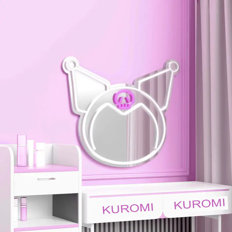 Kuromi lampe LED pour miroir de maquillage, néon, dessin animé