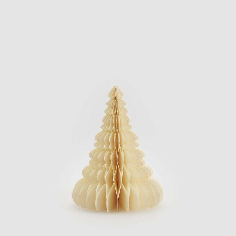 Sapin de Noël en papier Papier blanc et doré