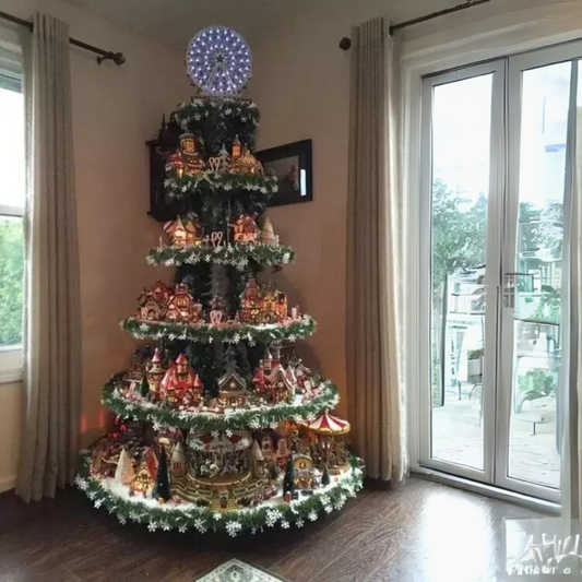 Arbre de Noël avec village