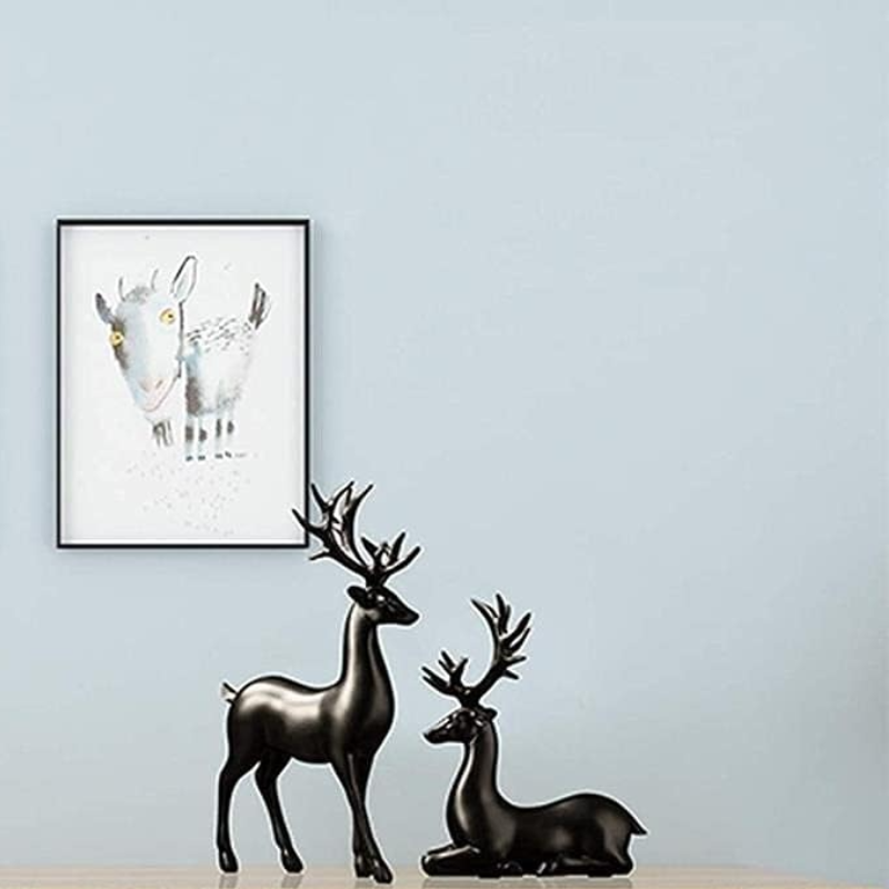 Lot de 2 décorations de Noël en forme de cerf noir mat