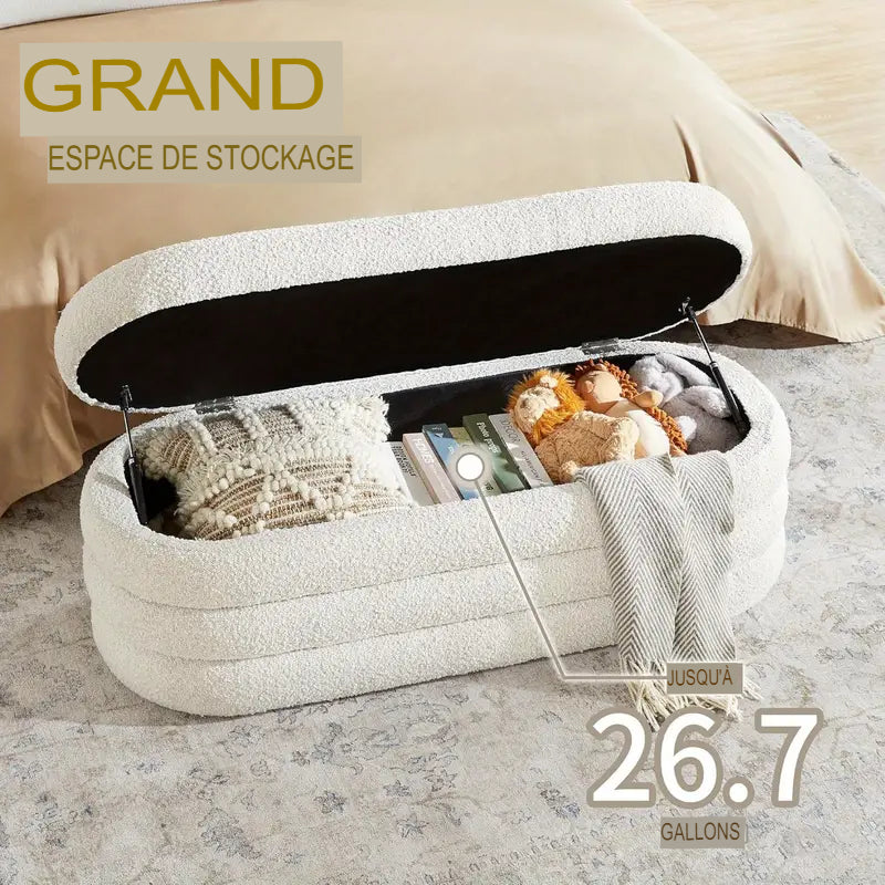 Tissu de banc ottoman de rangement confortable