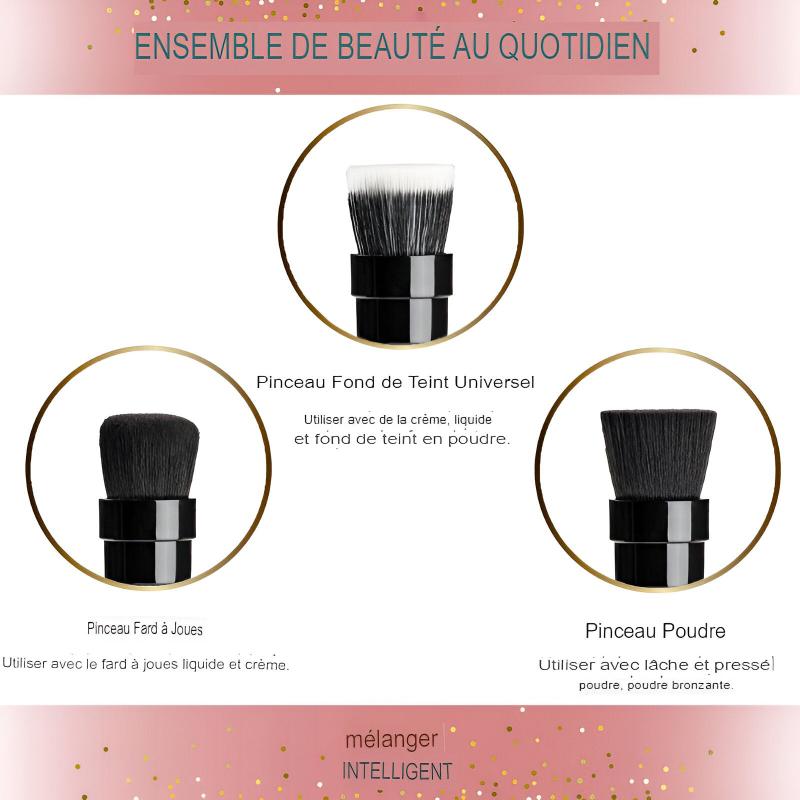 Ensemble de pinceaux de maquillage rotatifs électriques